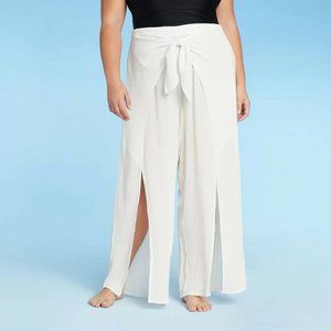 NEW! Kona Sol Tie-Front Cover Up Pants White